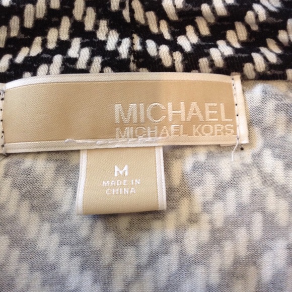 Michael Michael Kors Top Cowl Neck Black Chevron Long Sleeve Stretch Size Medium - Picture 7 of 8